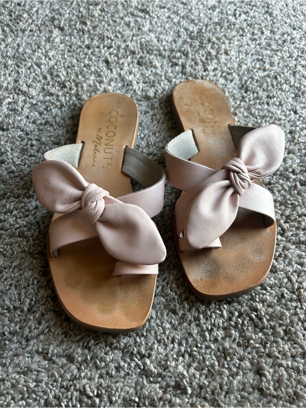 Coconuts by Matisse Pale Blush Knot Slide Sandals